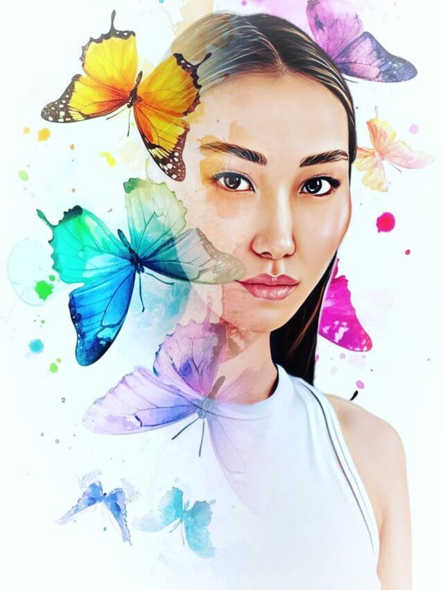 Watercolor Butterfly Art — free photo effect online | mypiceffects.com