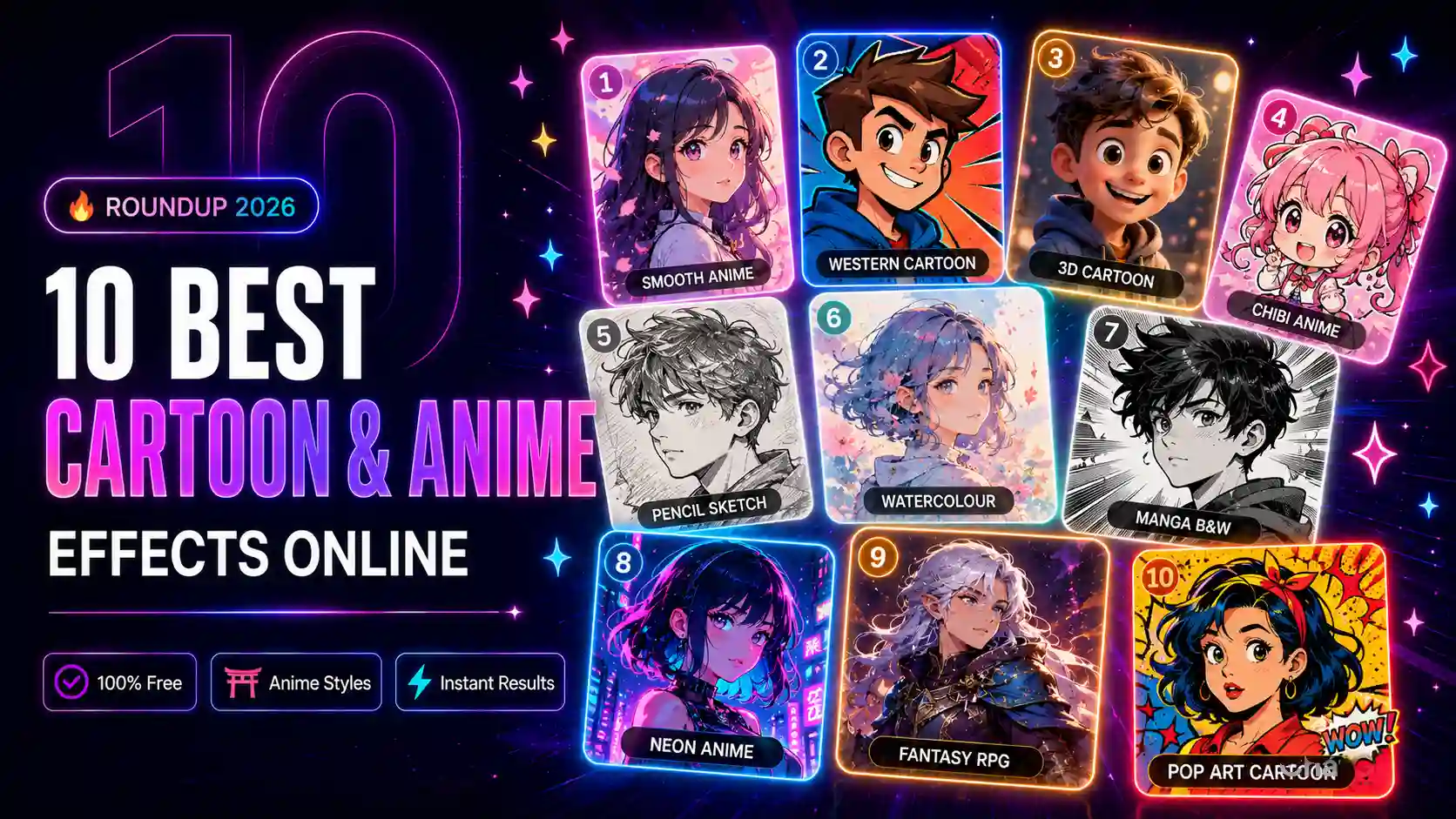 10 Best Cartoon and Anime Photo Effects Online Free in 2026 — MyPicEffects