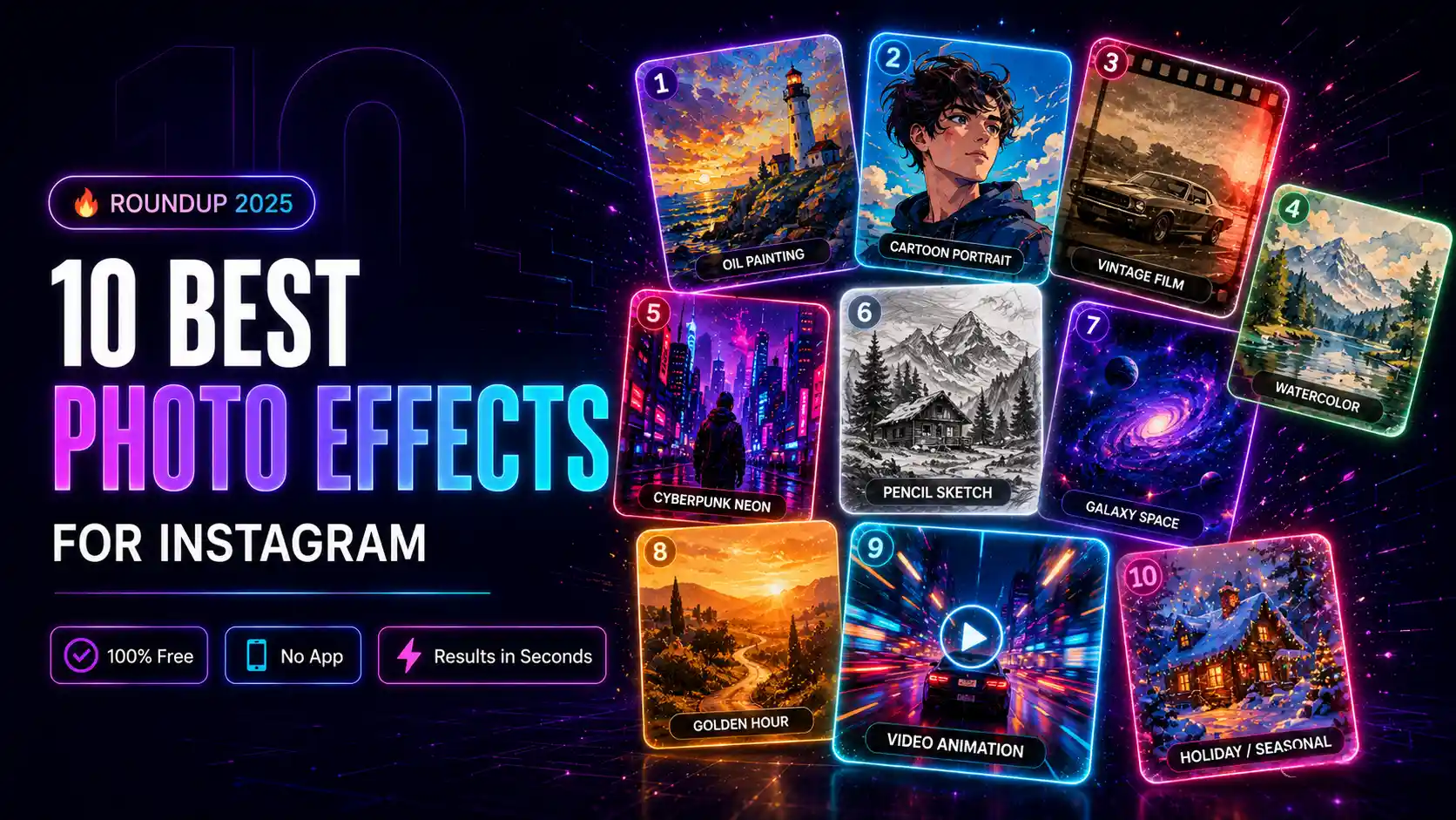 10 Best Free Photo Effects for Instagram in 2026 — MyPicEffects blog